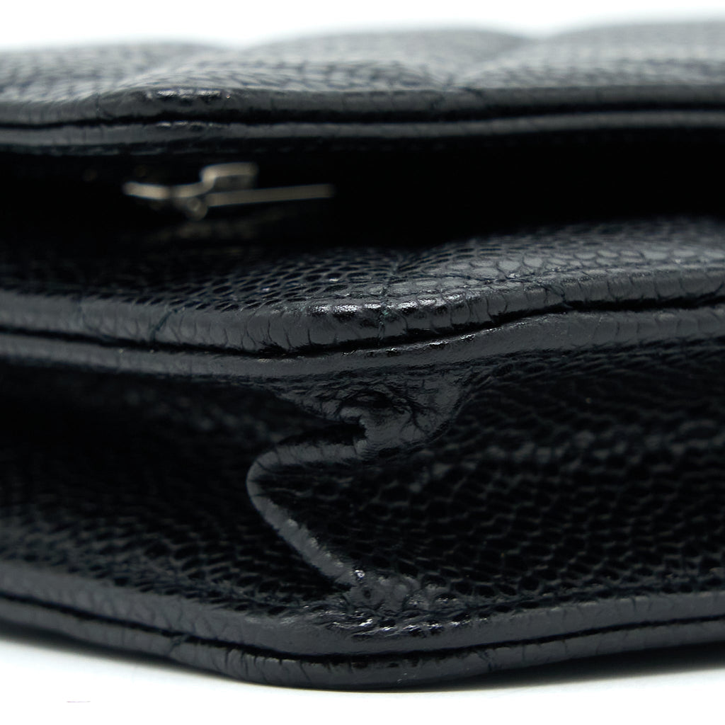 CHANEL CLASSIC WALLET ON CHAIN BLACK CAVIAR SHW