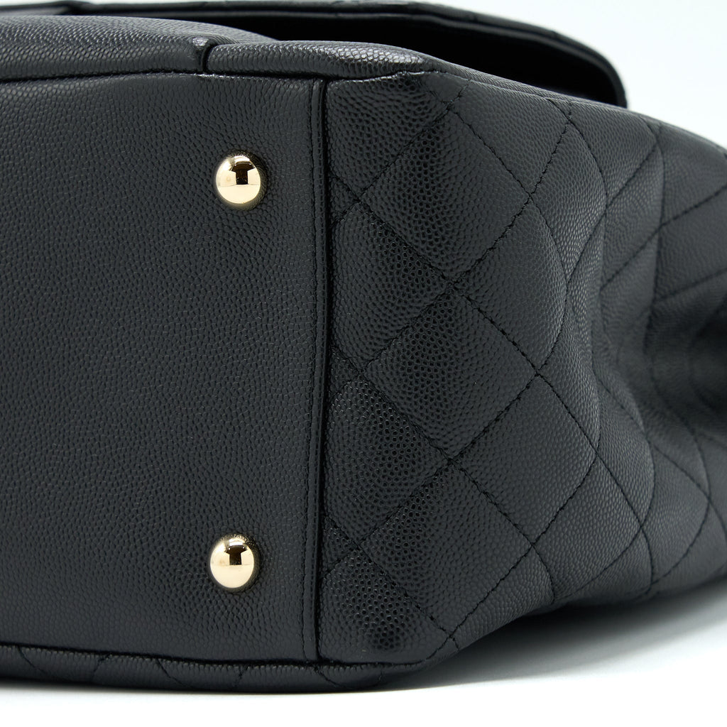CHANEL 19C LARGE SHOPPING TOTE BAG CAVIAR BLACK LGHW
