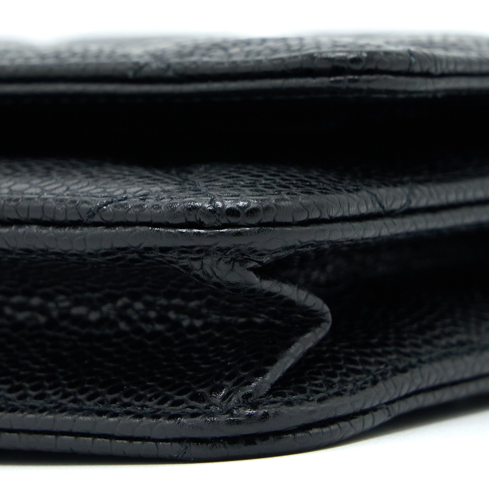 CHANEL CLASSIC WALLET ON CHAIN BLACK CAVIAR SHW