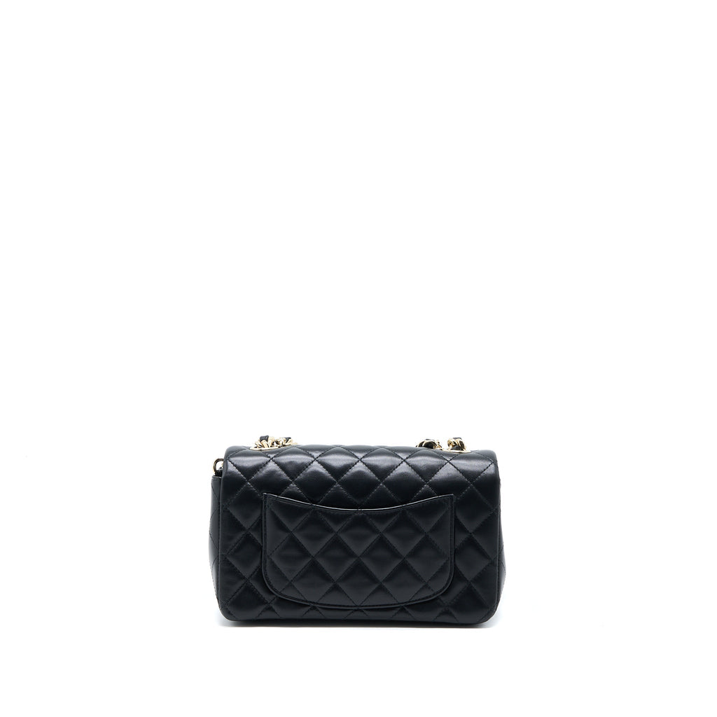 CHANEL MINI RECTANGULAR WITH COCO BAG CHARM LIMITED EDITION LAMBSKIN BLACK LGHW