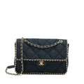 CHANEL SEASONAL FLAP BAG FABRIC BLACK GHW