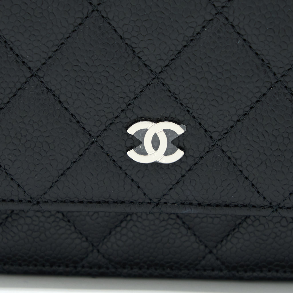 CHANEL CLASSIC WALLET ON CHAIN BLACK CAVIAR SHW