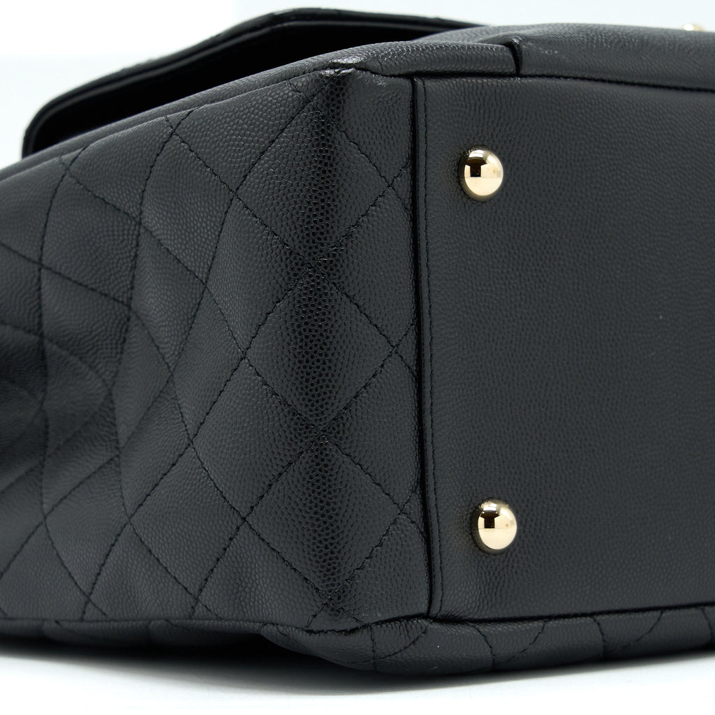 CHANEL 19C LARGE SHOPPING TOTE BAG CAVIAR BLACK LGHW