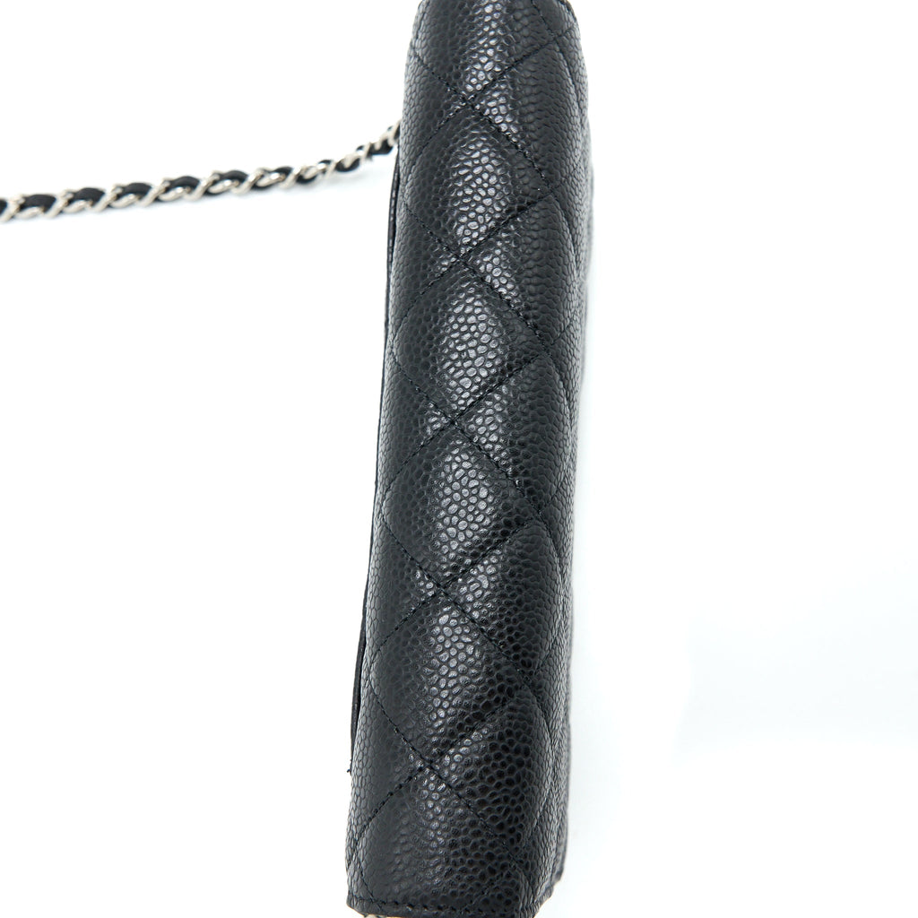 CHANEL CLASSIC WALLET ON CHAIN BLACK CAVIAR SHW