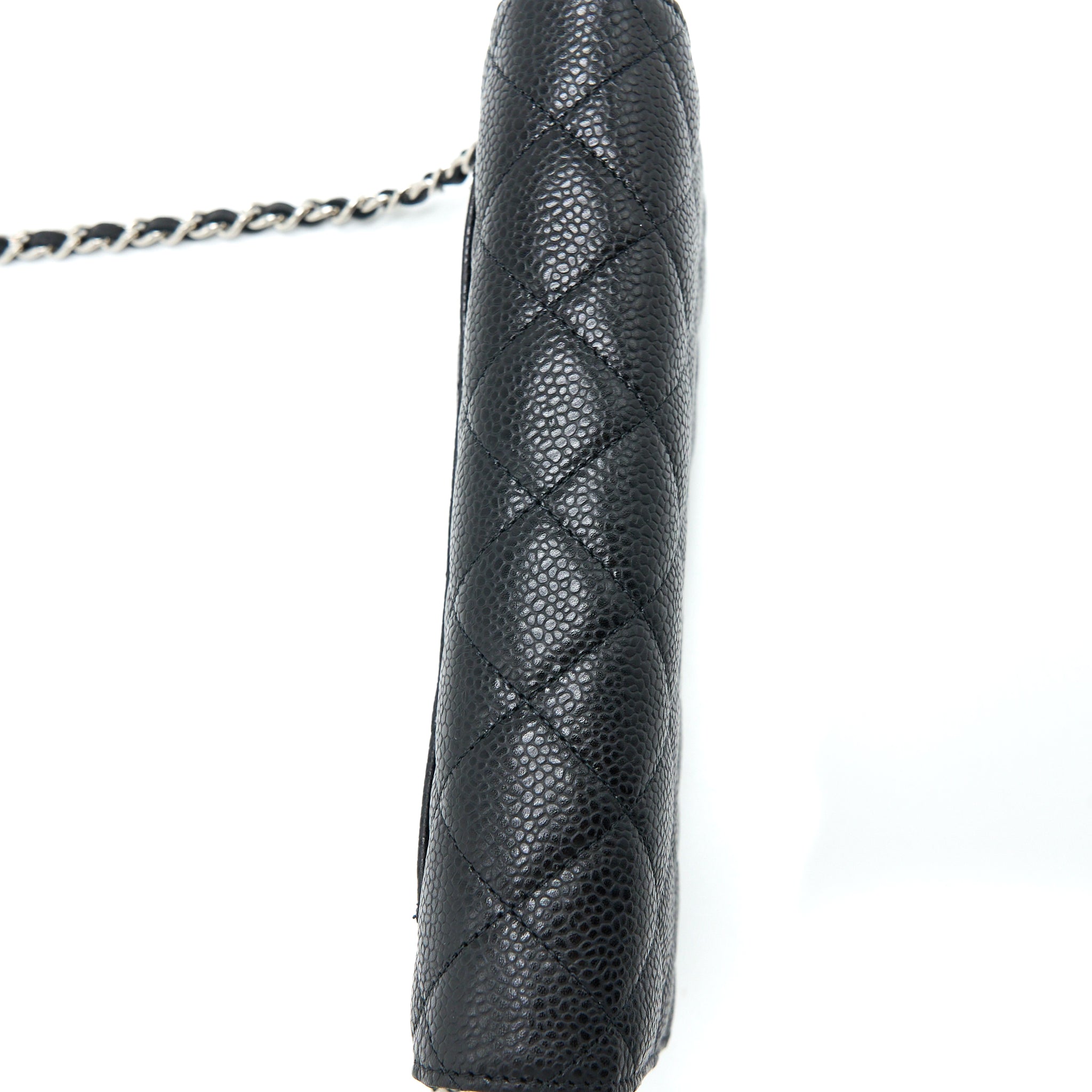 CHANEL CLASSIC WALLET ON CHAIN BLACK CAVIAR SHW