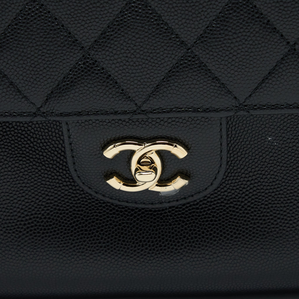 CHANEL 19C LARGE SHOPPING TOTE BAG CAVIAR BLACK LGHW