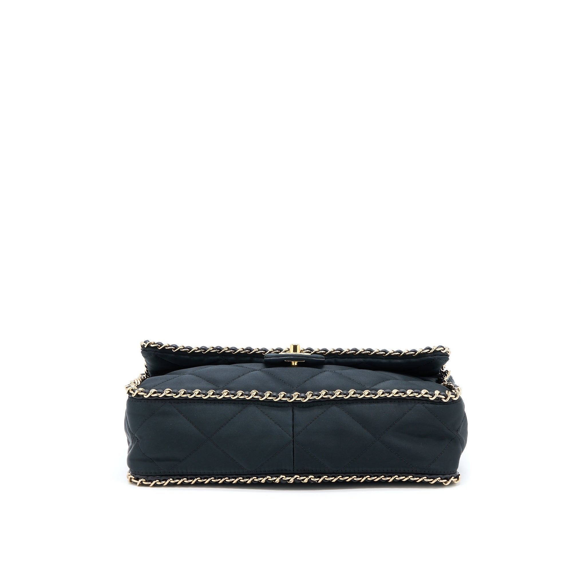 CHANEL SEASONAL FLAP BAG FABRIC BLACK GHW