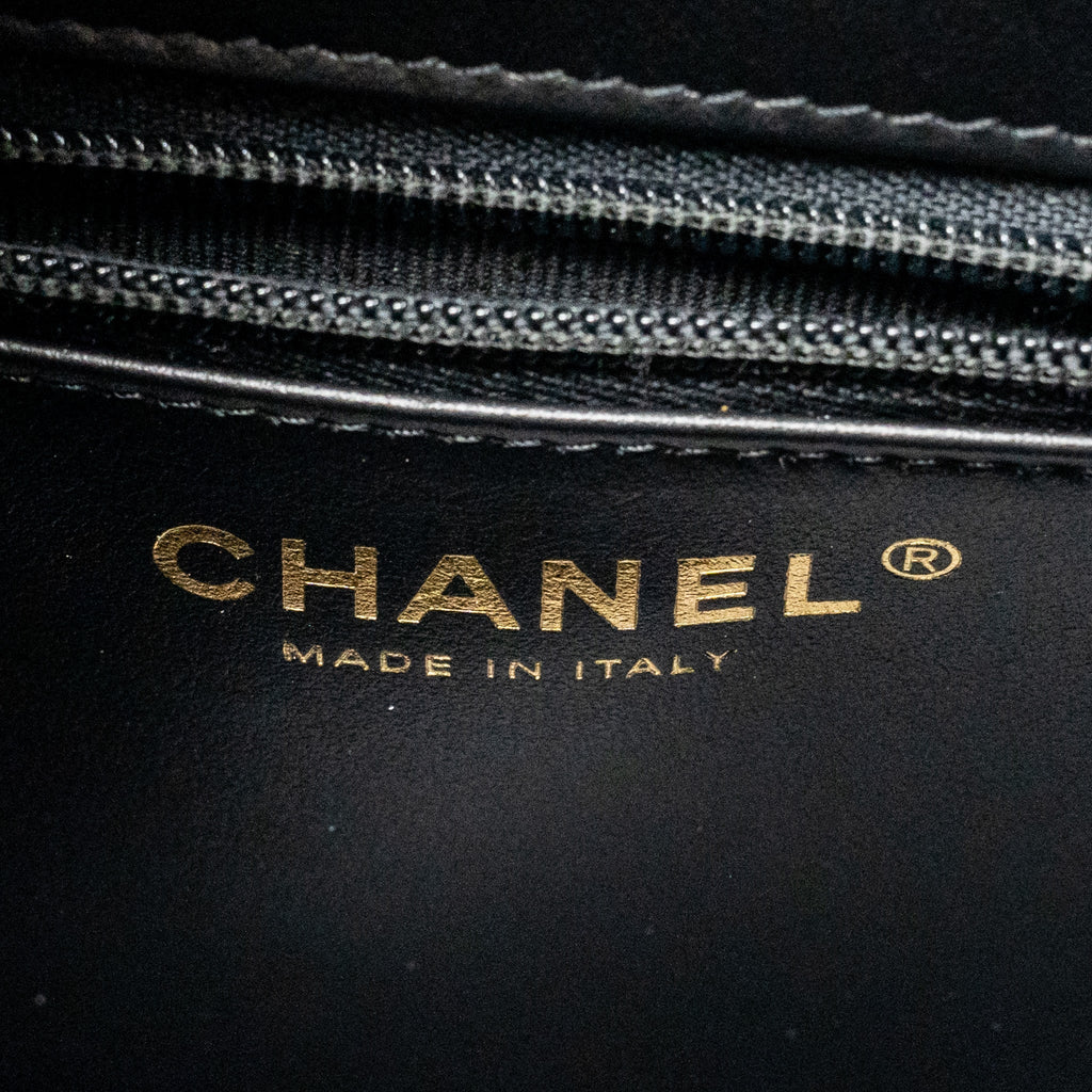 CHANEL MINI KELLY SHOPPING TOTE BAG CALFSKIN BLACK GHW (MICROCHIP)