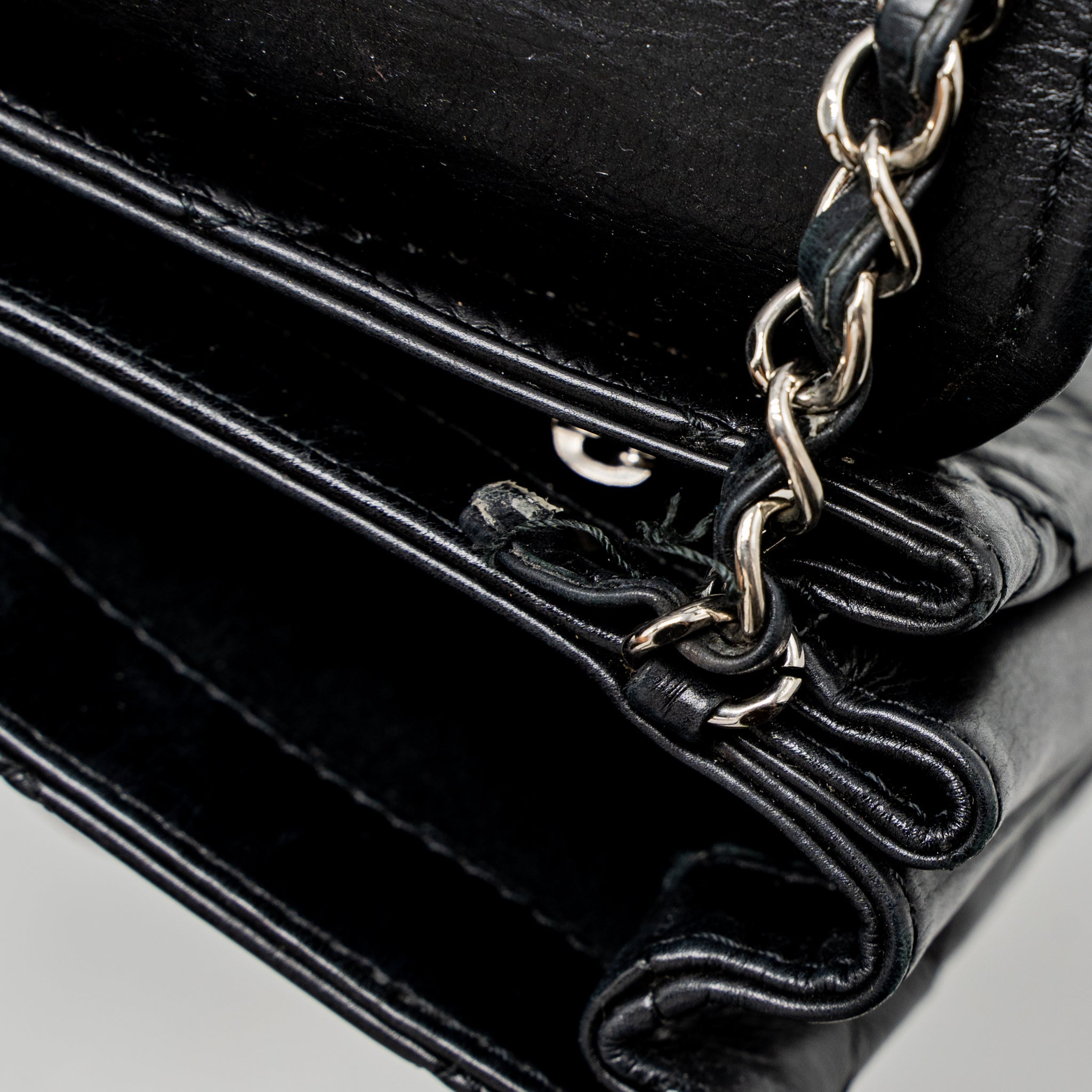 CHANEL GIANT CC LOGO BAG CALFSKIN NAVY SHW