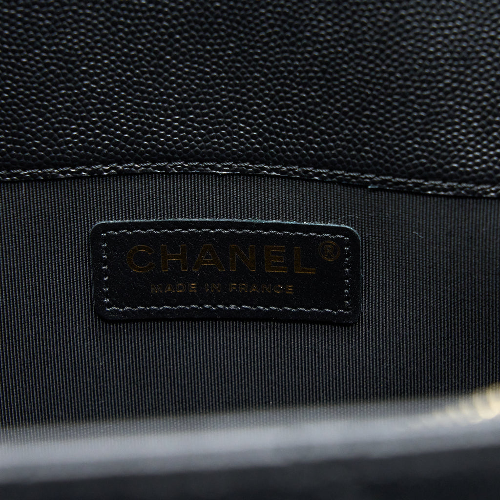 CHANEL 19C LARGE SHOPPING TOTE BAG CAVIAR BLACK LGHW