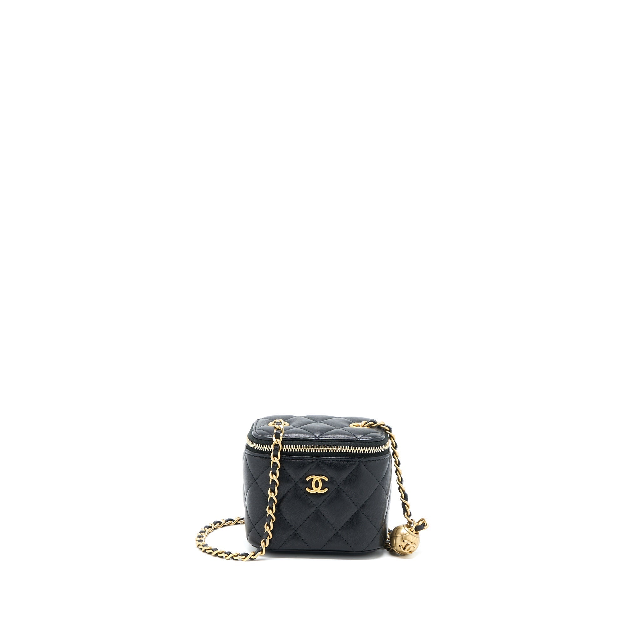 CHANEL PEARL CRUSH MINI VANITY LAMBSKIN BLACK GHW