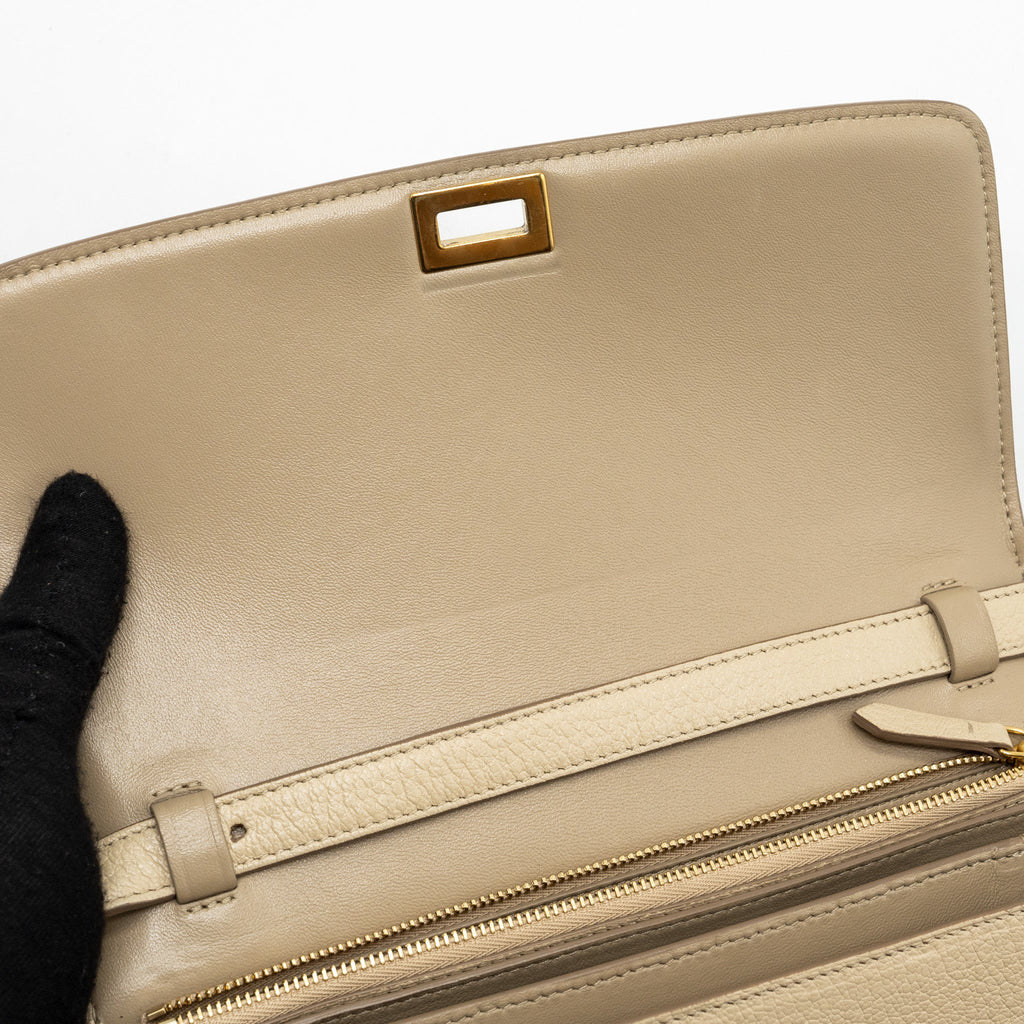 CELINE MEDIUM CLASSIC BOX BAG GOATSKIN BEIGE GHW