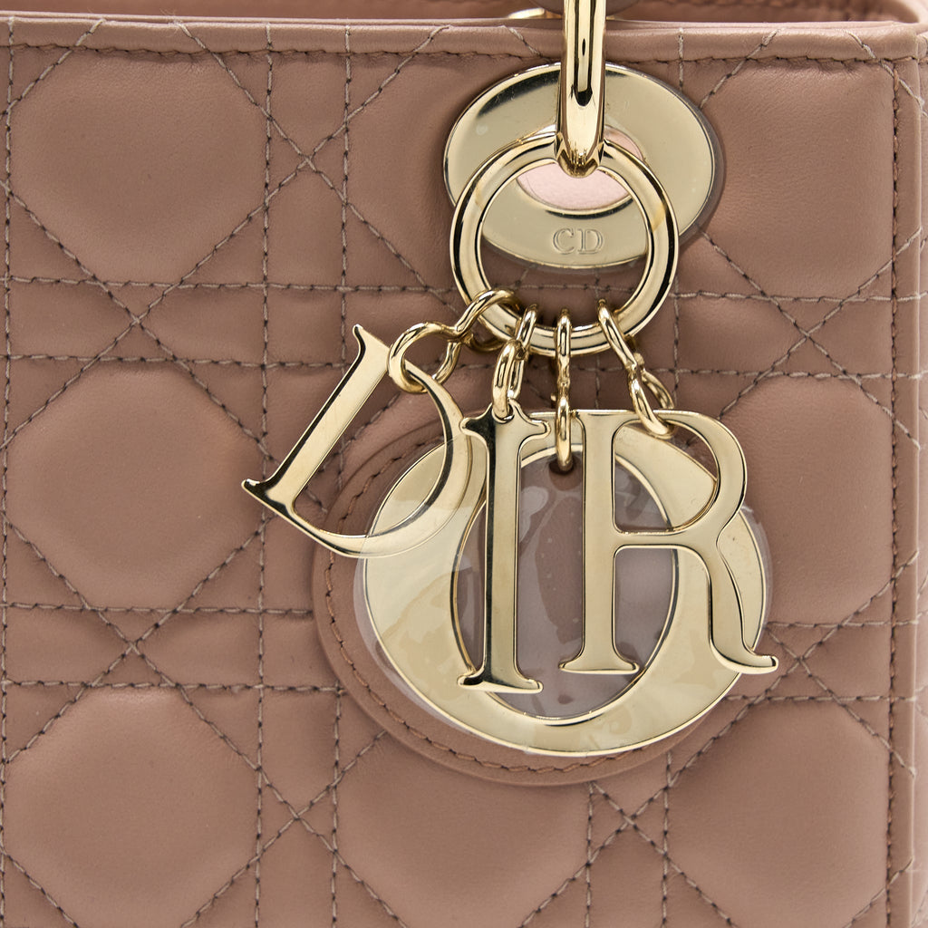 DIOR SMALL LADY DIOR MY ABCDIOR BAG LAMBSKIN PINK LGHW