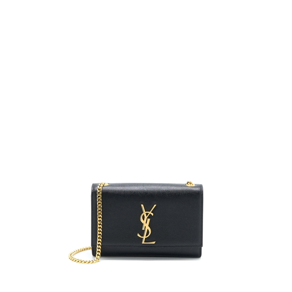 SAINT LAURENT SMALL KATE BAG GRAINED CALFSKIN BLACK GHW