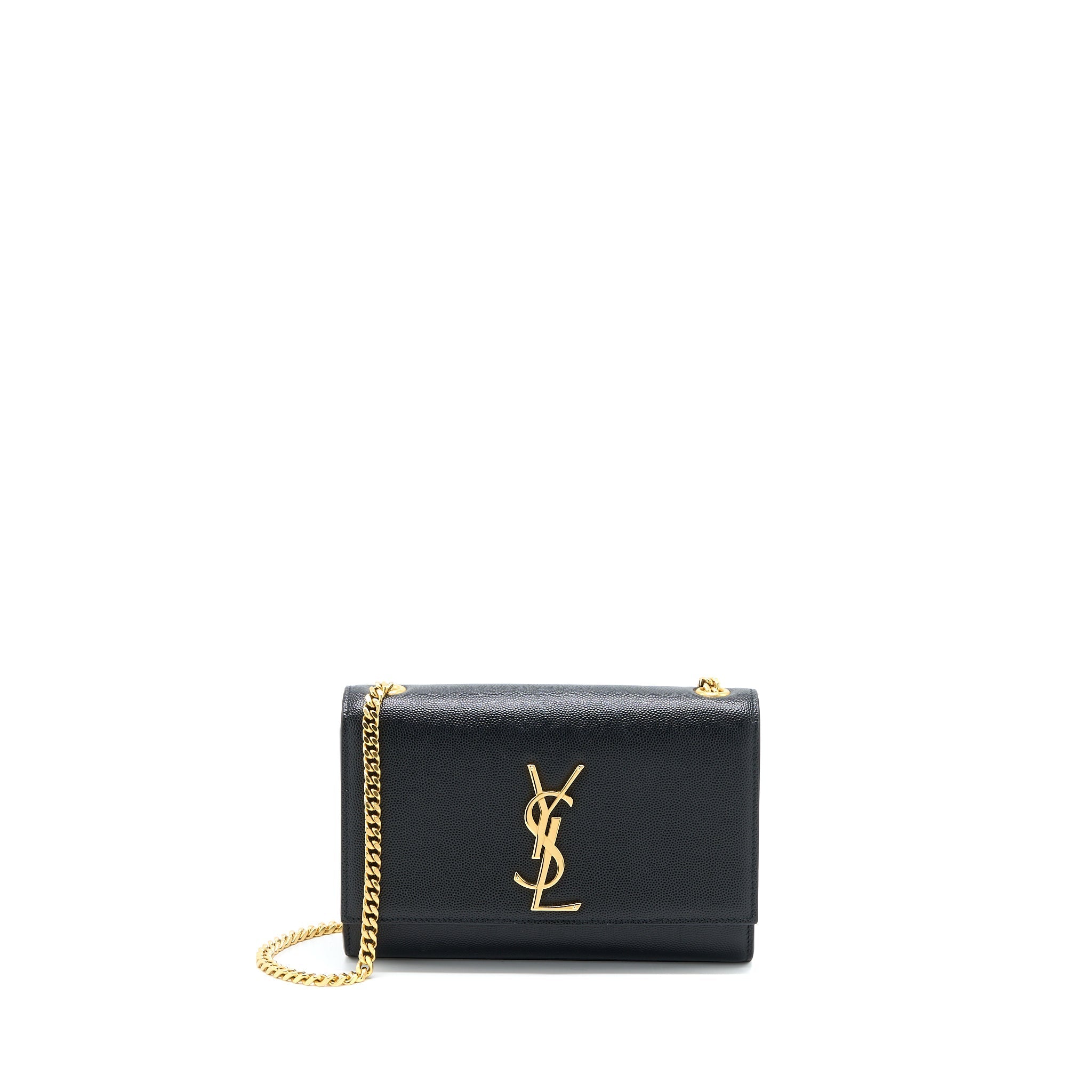 SAINT LAURENT SMALL KATE BAG GRAINED CALFSKIN BLACK GHW