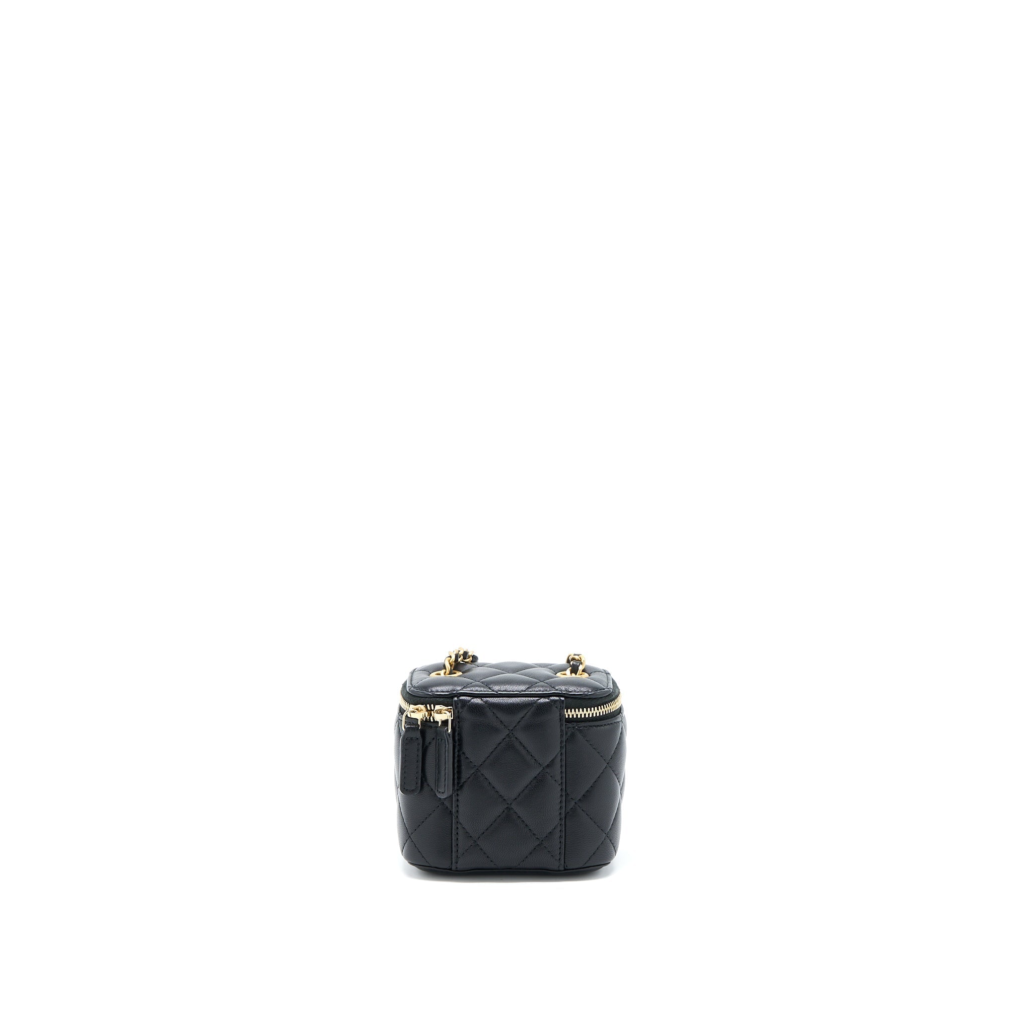 CHANEL PEARL CRUSH MINI VANITY LAMBSKIN BLACK GHW