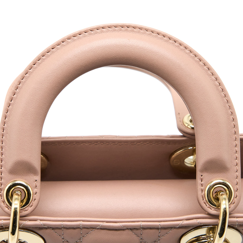 DIOR SMALL LADY DIOR MY ABCDIOR BAG LAMBSKIN PINK LGHW