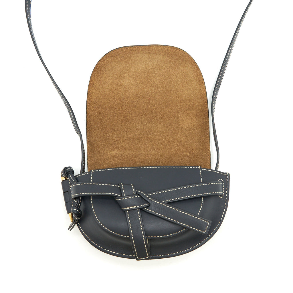LOEWE MINI GATE DUAL BAG CALFSKIN BLACK GHW