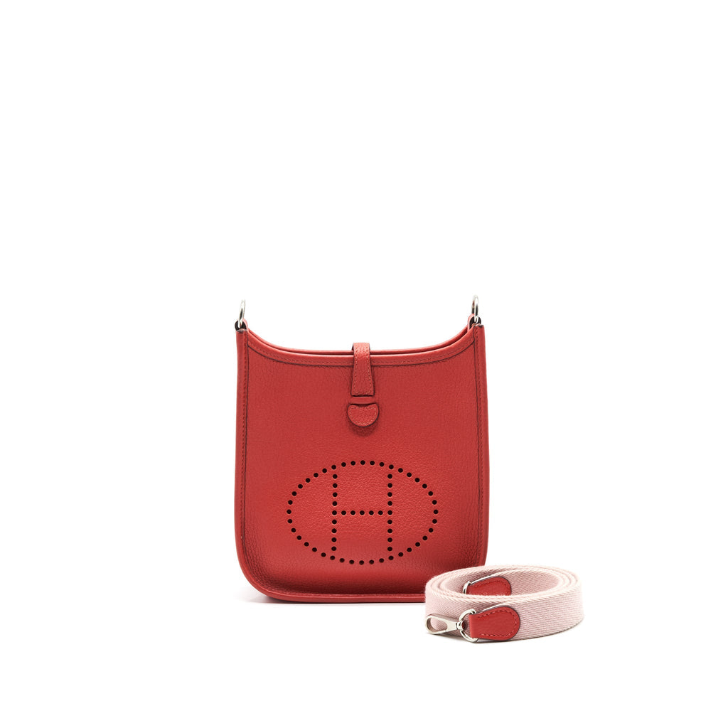 HERMES MINI EVELYNE ROUGE PIVOINE/ ROSE SAKURA