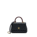 CHANEL SMALL COCO HANDLE CAVIAR WITH LIZARD HANDLE BLACK GHW
