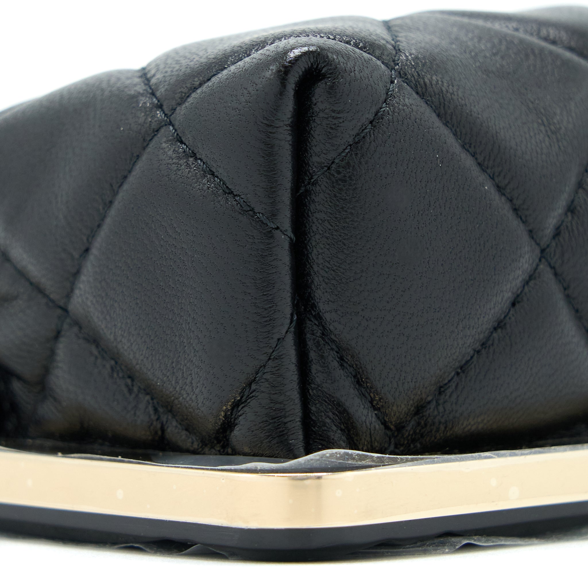 CHANEL MINI CLIP WITH CHAIN LAMBSKIN BLACK LGHW