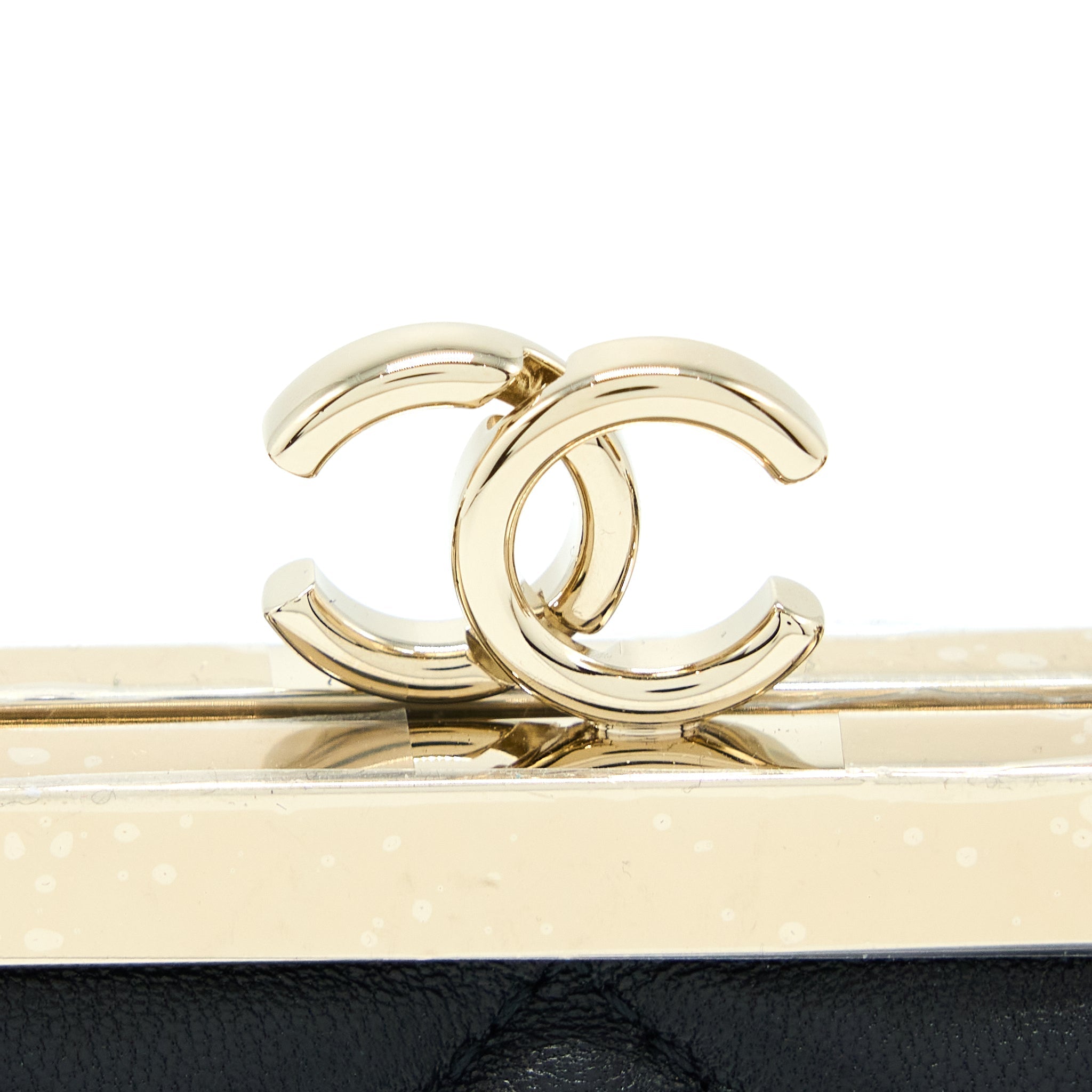CHANEL MINI CLIP WITH CHAIN LAMBSKIN BLACK LGHW