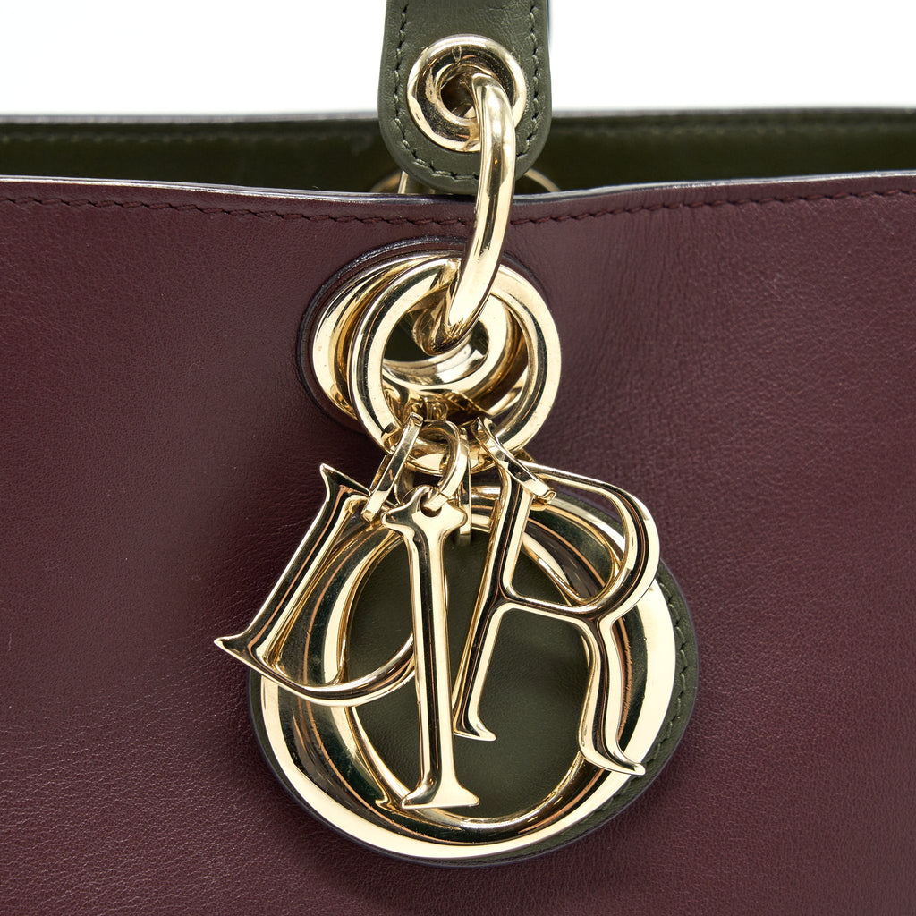 CHRISTIAN DIOR LARGE DIORISSIMO LEATHER HANDBAG MULTICOLOUR