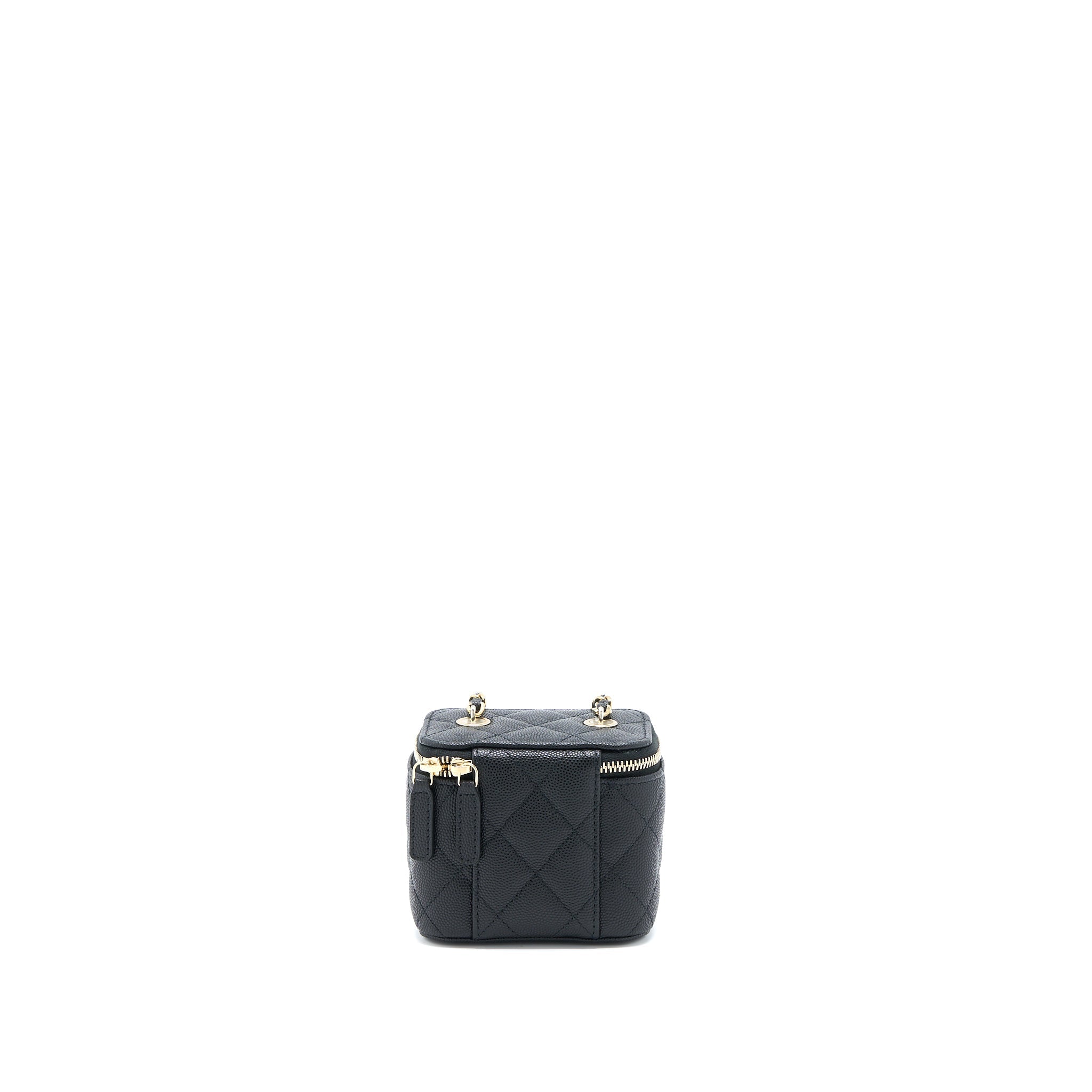 CHANEL MINI VANITY WITH CHAIN CAVIAR BLACK LGHW