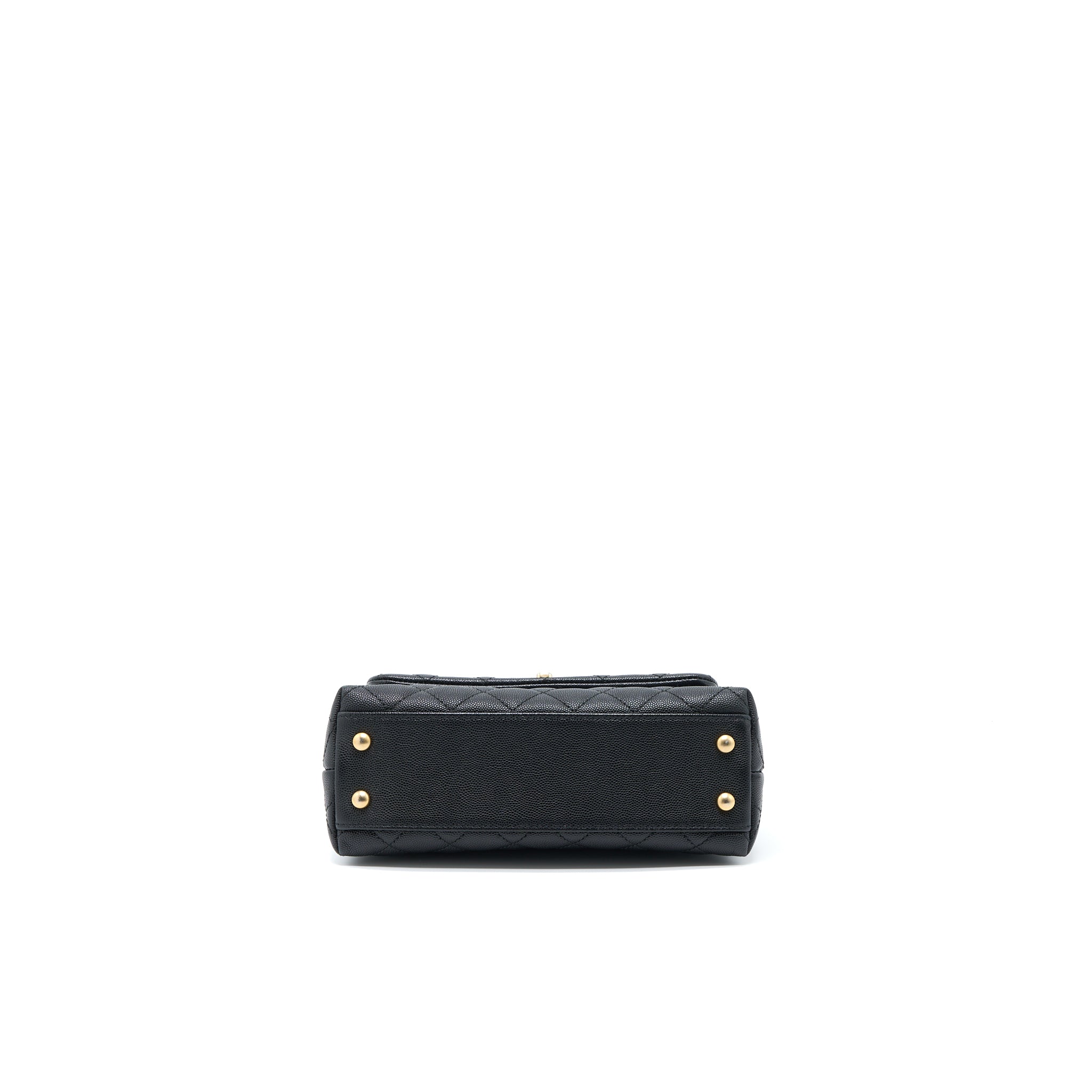 CHANEL SMALL COCO HANDLE CAVIAR WITH LIZARD HANDLE BLACK GHW