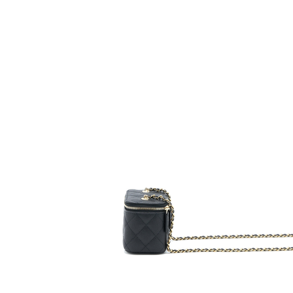 CHANEL MINI VANITY WITH CHAIN CAVIAR BLACK LGHW