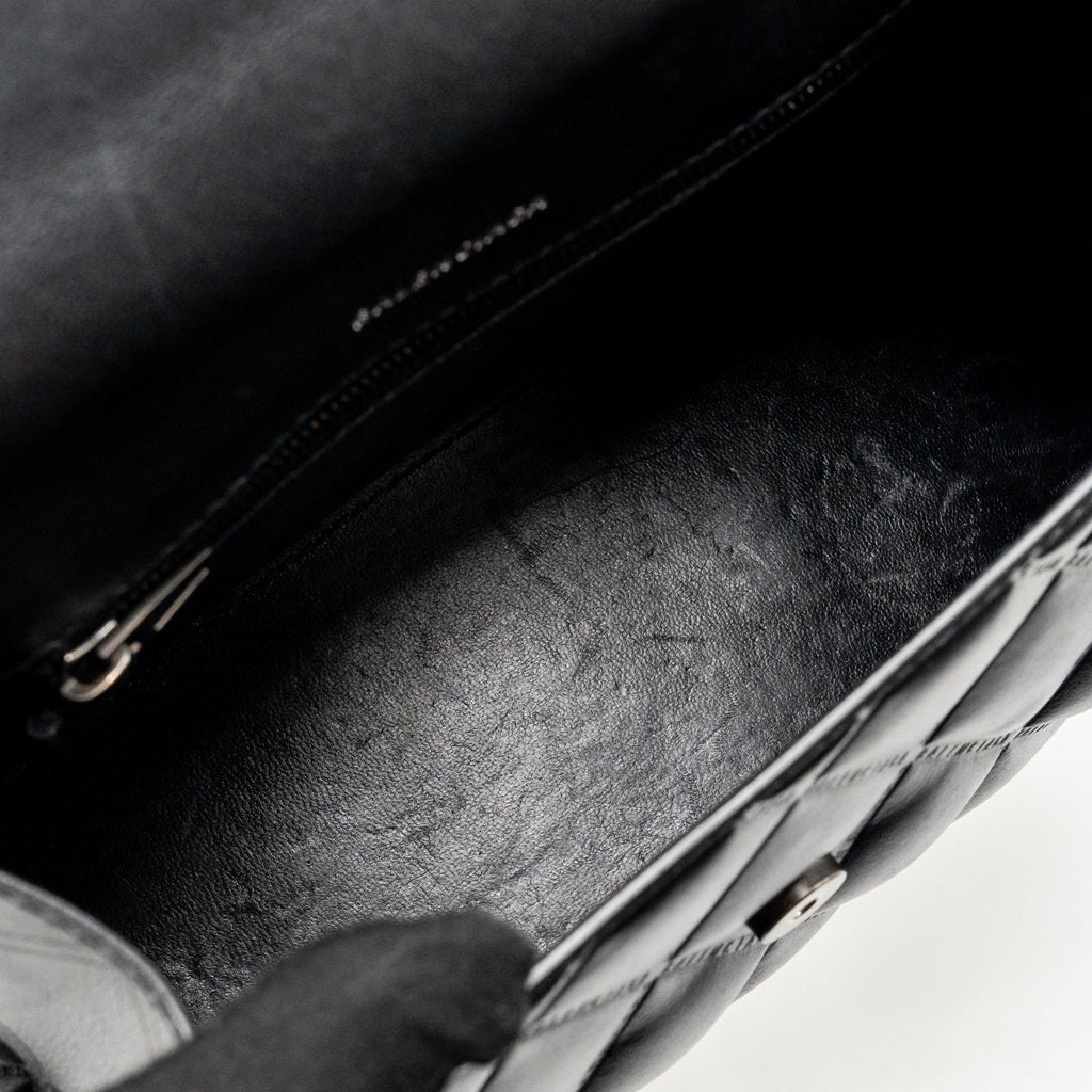 BALENCIAGA SMALL HOURGLASS BAG QUILTED CALFSKIN SO BLACK