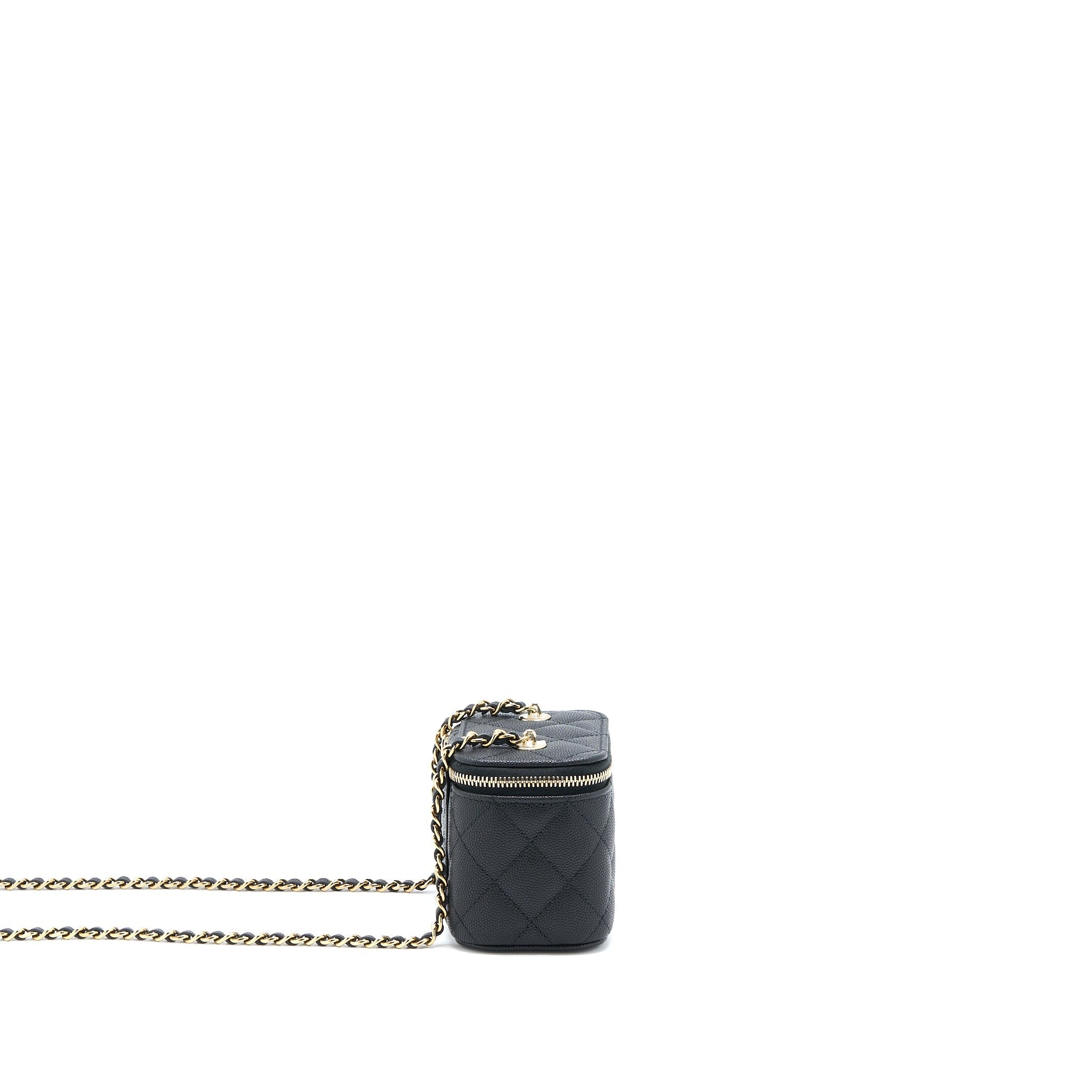 CHANEL MINI VANITY WITH CHAIN CAVIAR BLACK LGHW