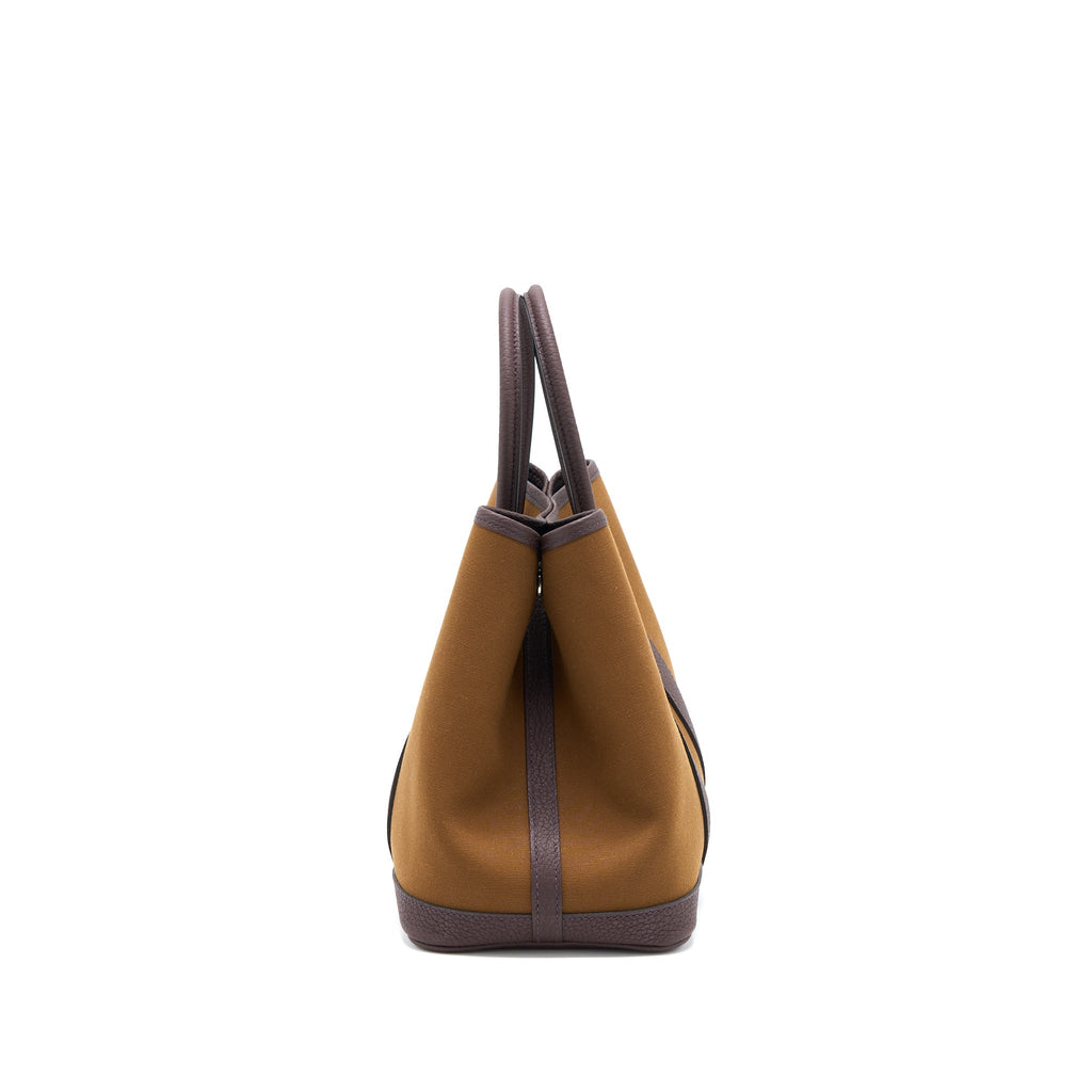 HERMES GARDEN PARTY 30 CANVAS/LEATHER ALEZAN/ BLEU OUTRENER/ ROUGE SELLIER SHW