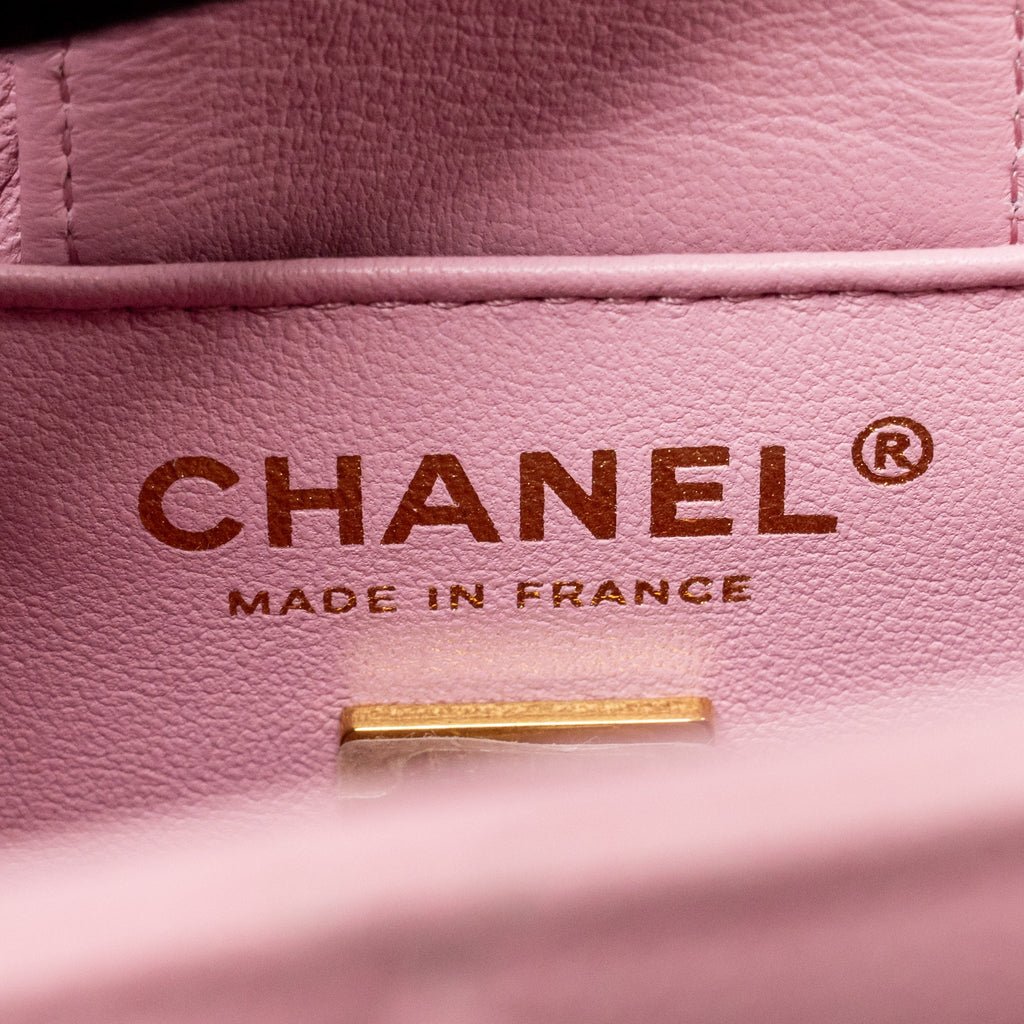 CHANEL MINI BUCKET HOBO BAG CAVIAR PINK LGHW (MICROCHIP)