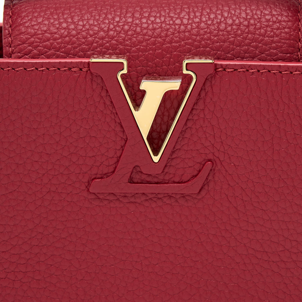 LOUIS VUITTON CAPUCINES MINI TAURILLON SCARLET GHW (NEW VERSION)