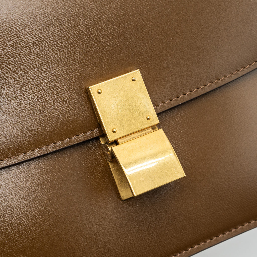 CELINE TEEN CLASSIC BOX BAG CALFSKIN BROWN GHW