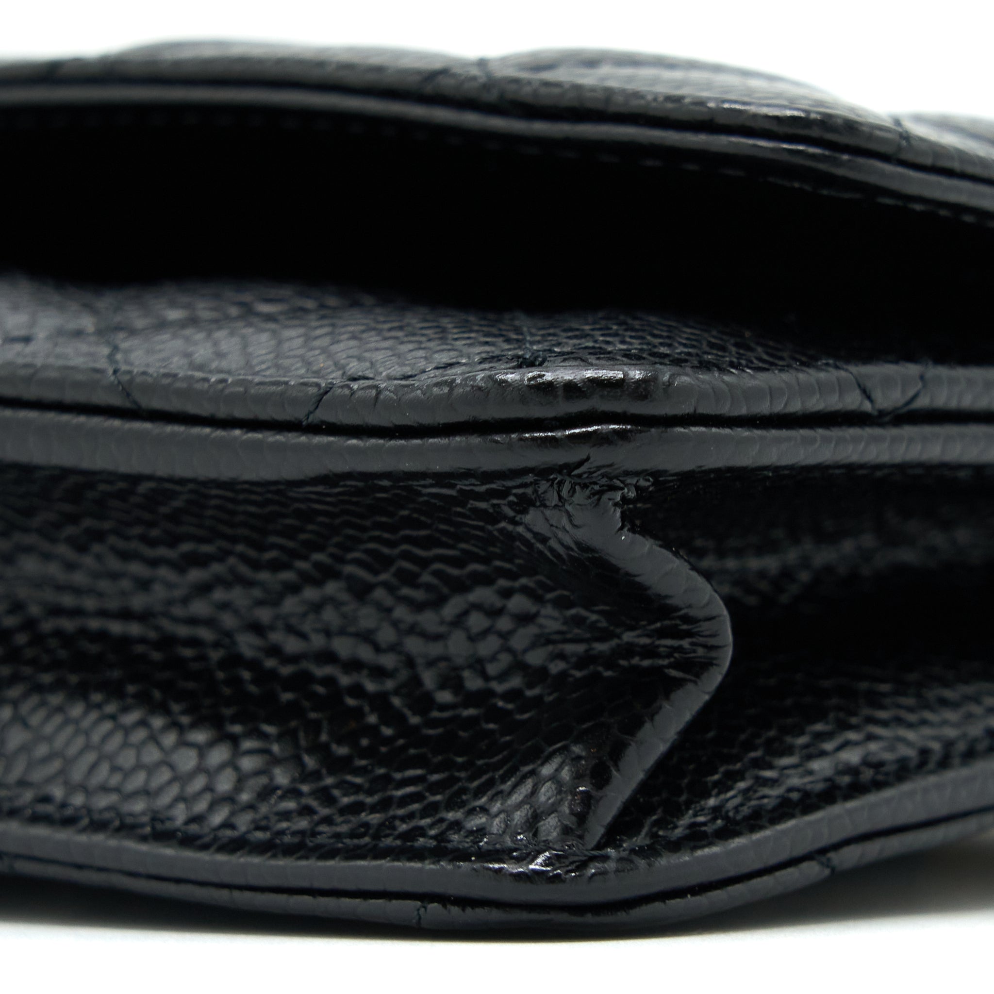 CHANEL CLASSIC WALLET ON CHAIN CAVIAR BLACK GHW (MICROCHIP)