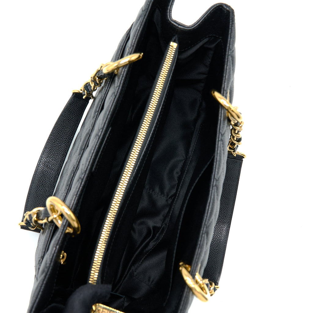 CHANEL GRAND SHOPPING TOTE BAG CAVIAR BLACK GHW