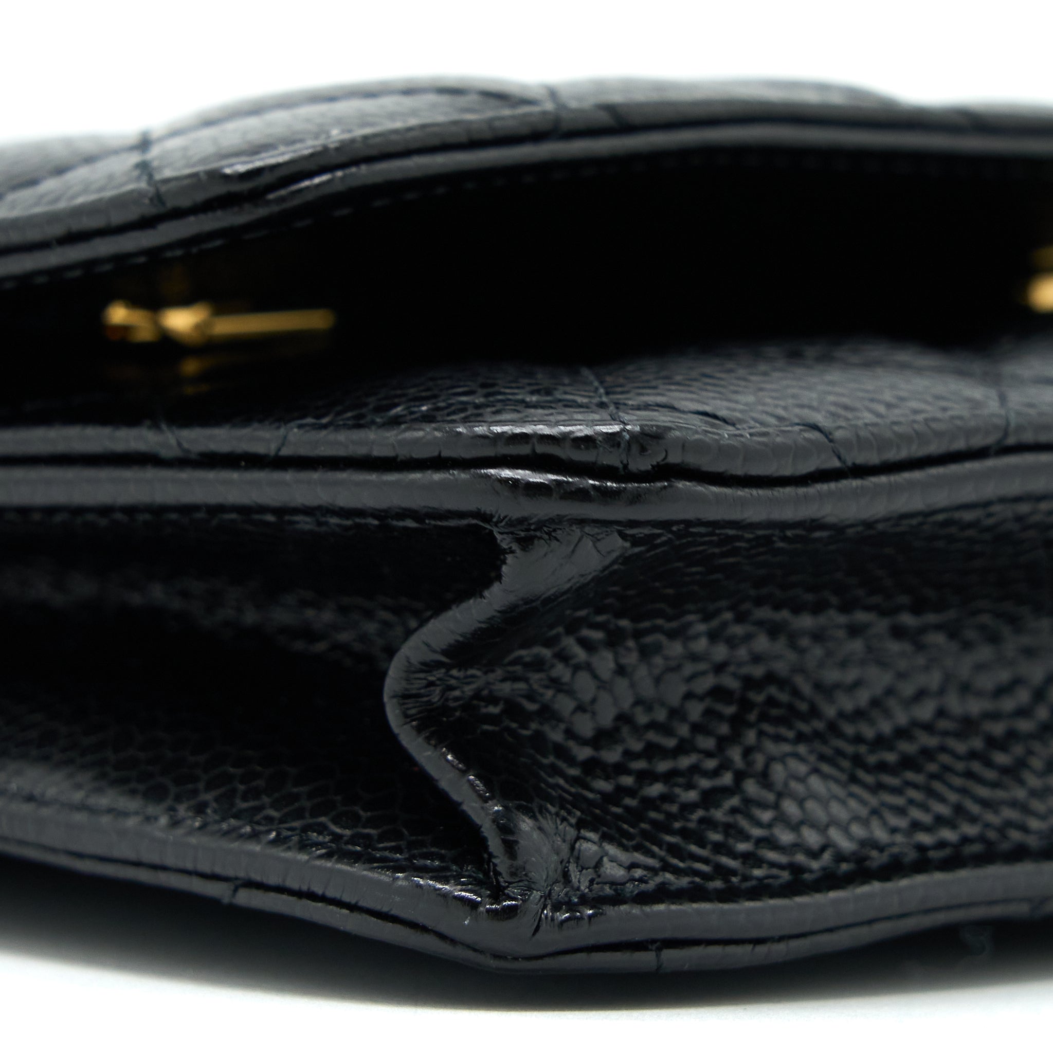 CHANEL CLASSIC WALLET ON CHAIN CAVIAR BLACK GHW (MICROCHIP)