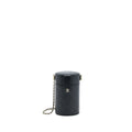 CHANEL ROUND VANITY CASE WITH CHAIN LAMBSKIN BLACK LGHW