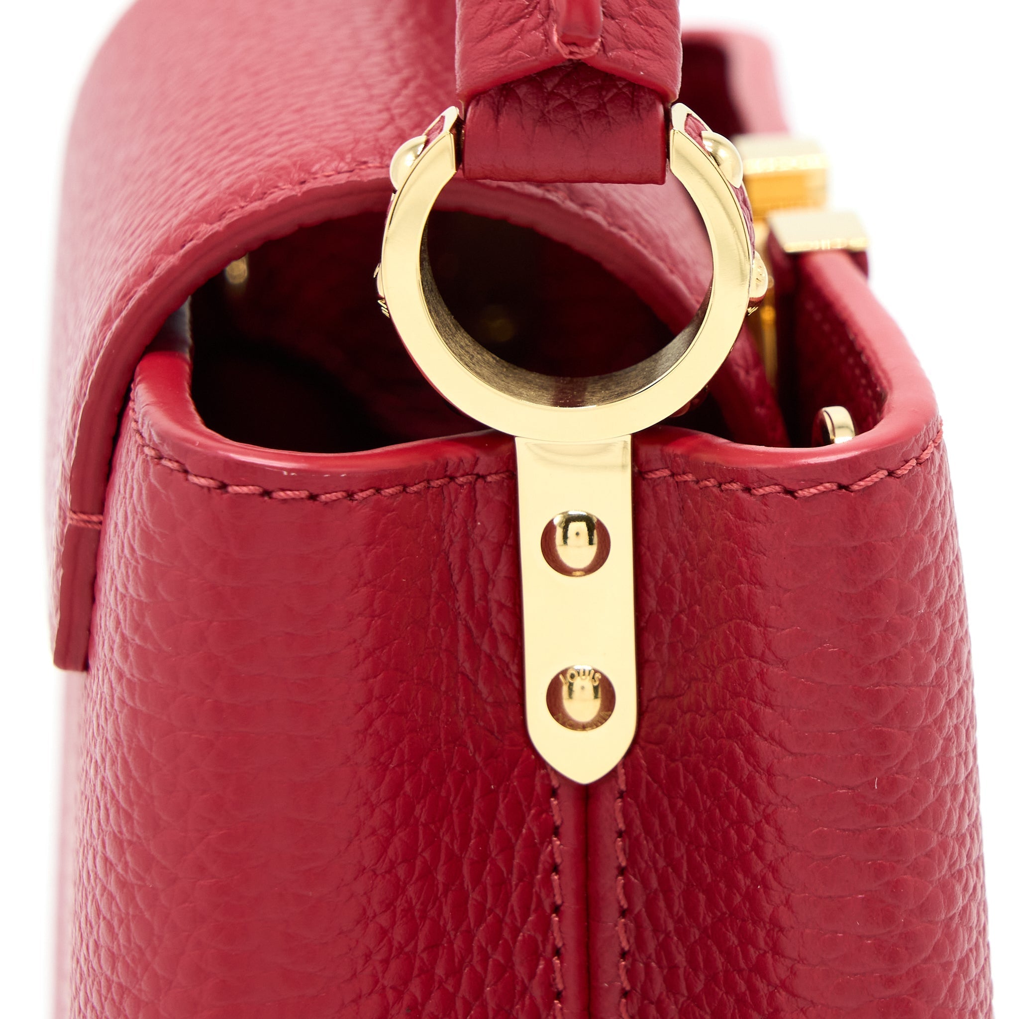 LOUIS VUITTON CAPUCINES MINI TAURILLON SCARLET GHW (NEW VERSION)