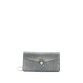 BVLGARI SERPENTI FOREVER CLUTCH WITH CHAIN STINGRAY LEATHER GREY LGHW