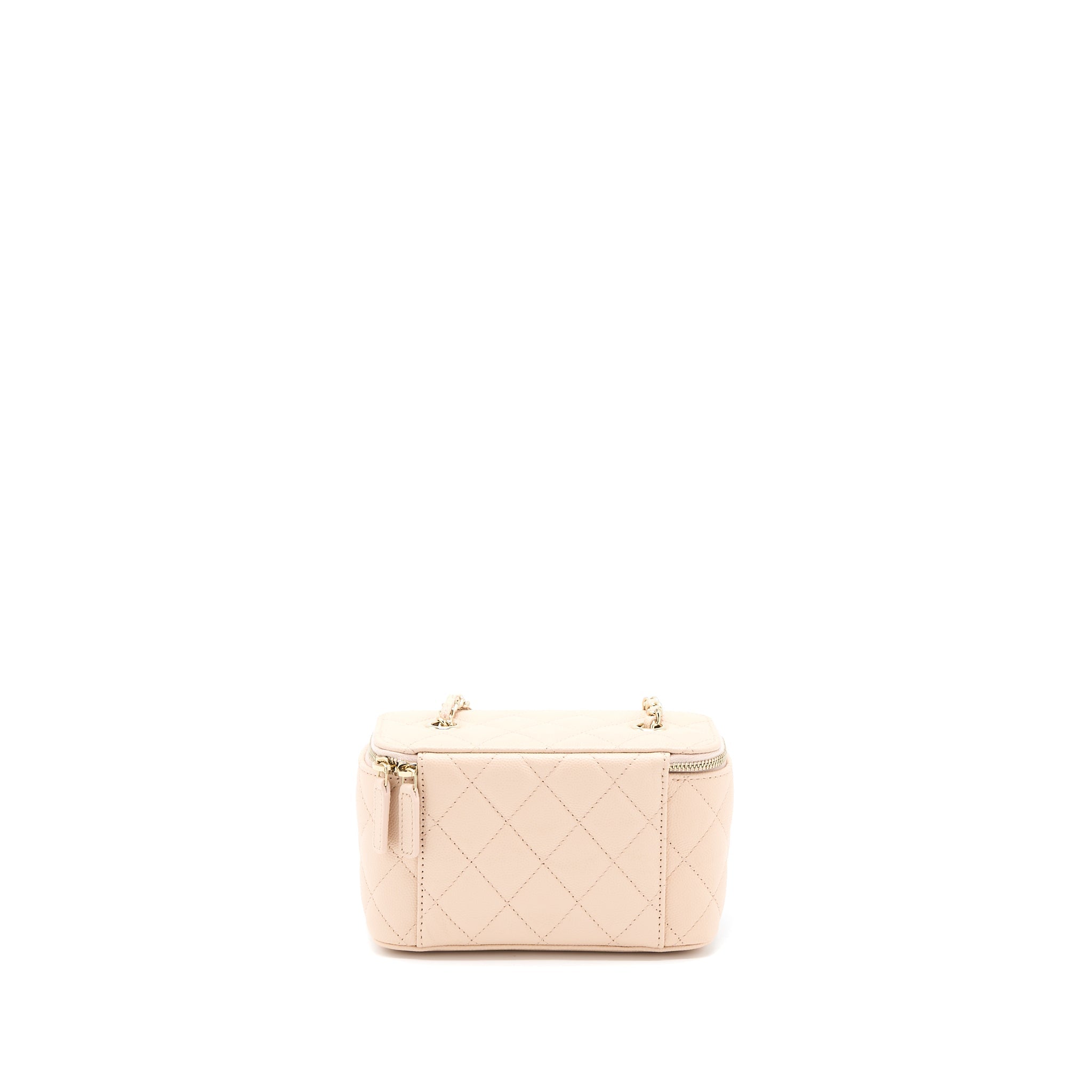 CHANEL LONG VANITY WITH CHAIN CAVIAR BEIGE LGHW