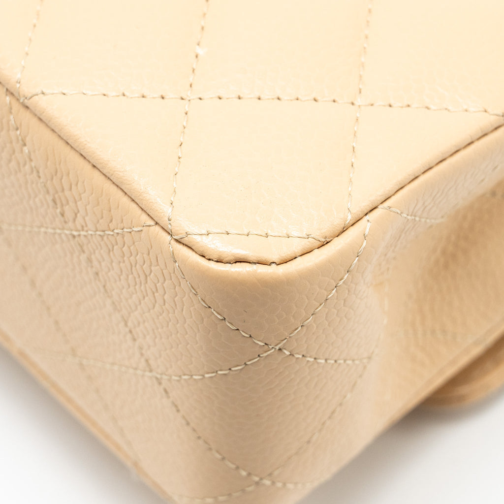 CHANEL MEDIUM CLASSIC DOUBLE FLAP BAG CAVIAR BEIGE GHW