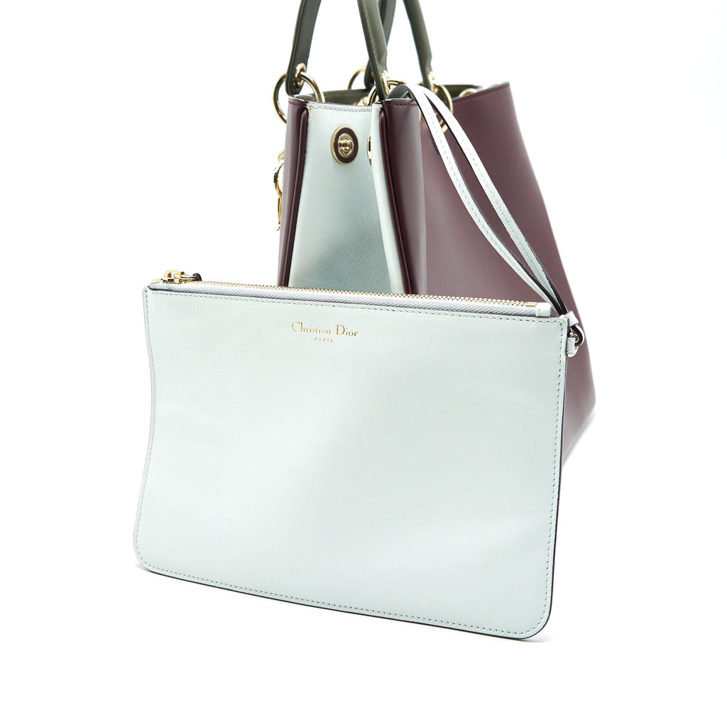 CHRISTIAN DIOR LARGE DIORISSIMO LEATHER HANDBAG MULTICOLOUR