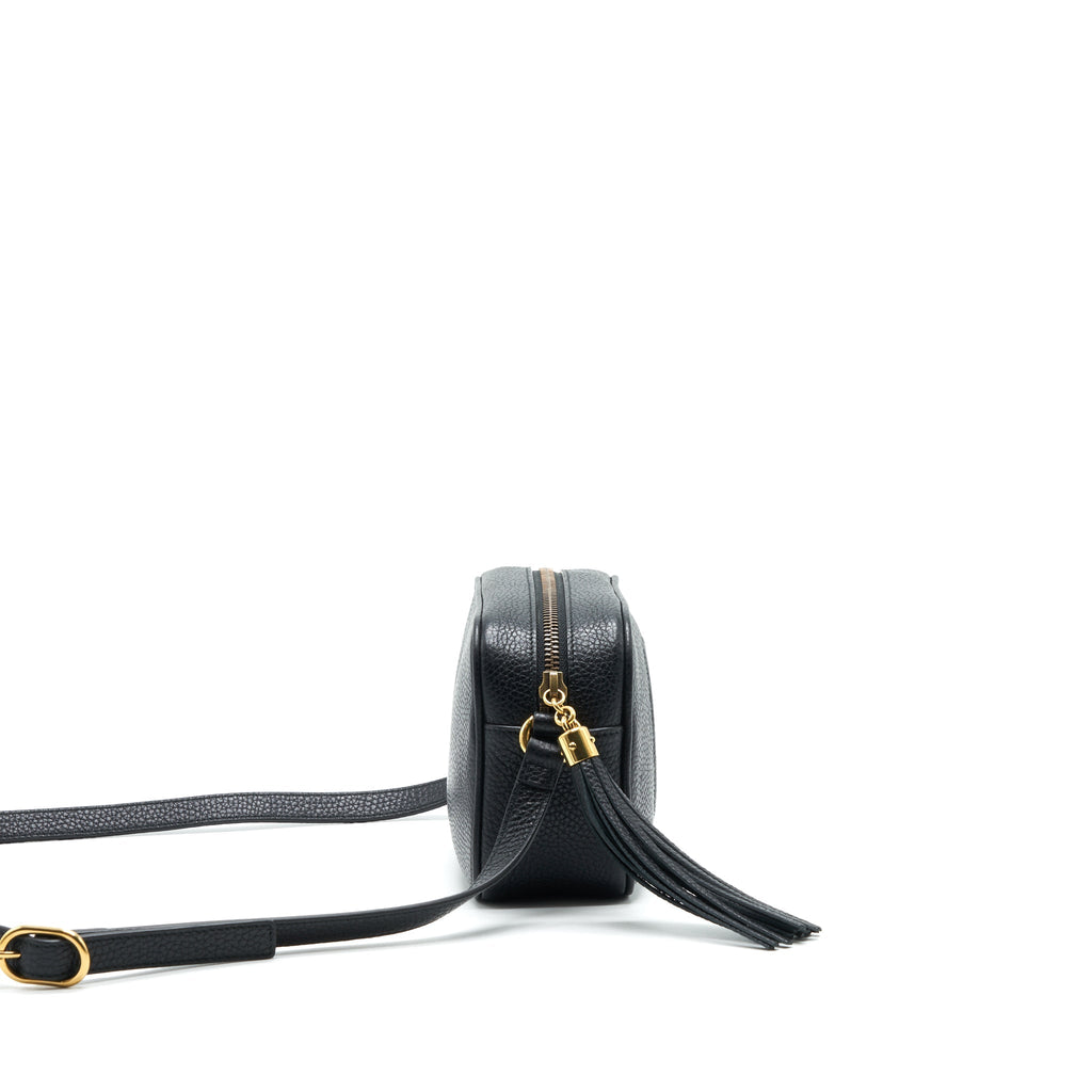 GUCCI SOHO DISCO LEATHER CROSSBODY CAMERA BAG BLACK