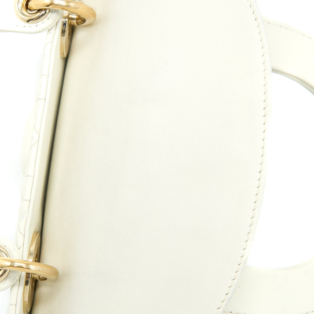 DIOR SMALL LADY DIOR LAMBSKIN WHITE LGHW
