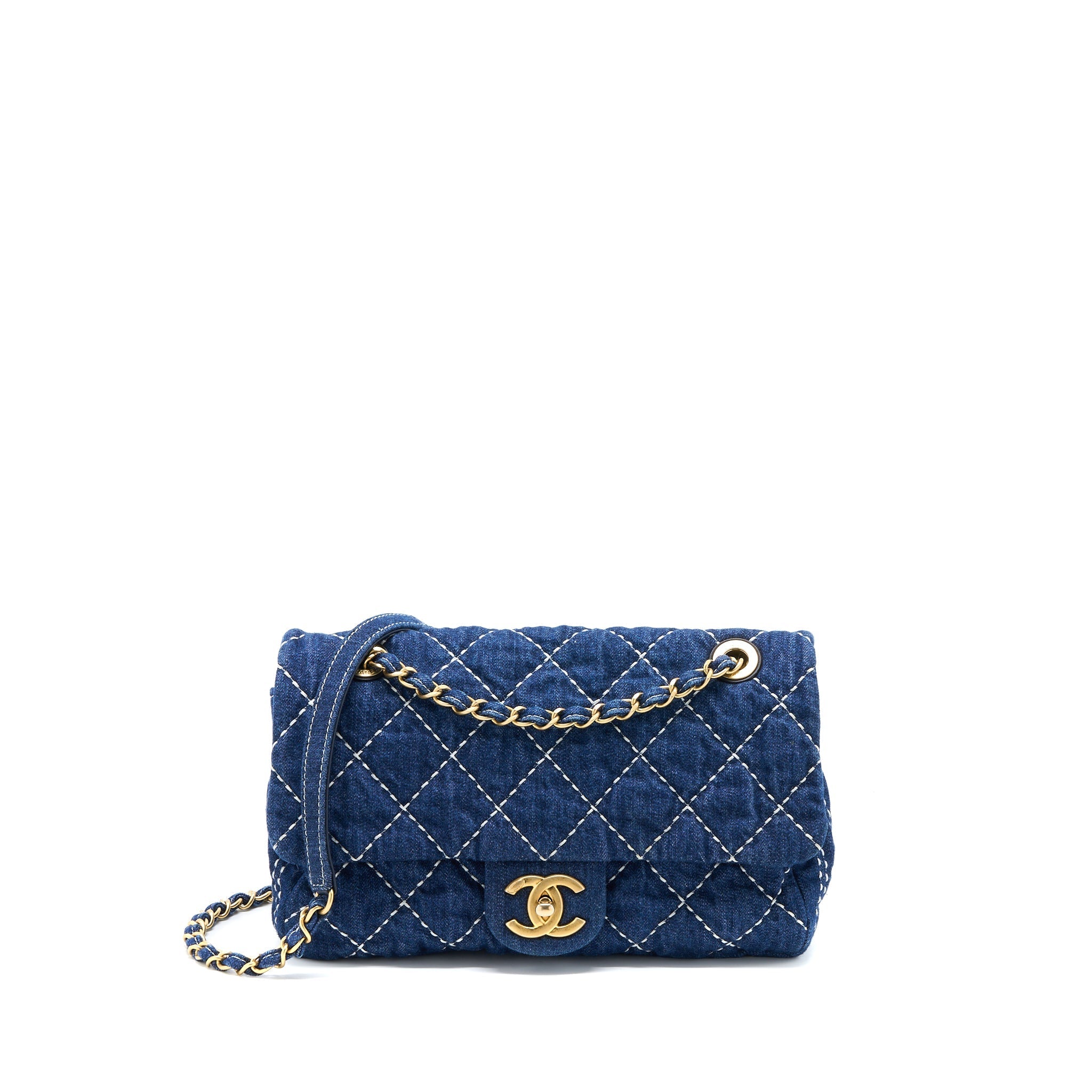 CHANEL DENIM FLAP BAG GHW