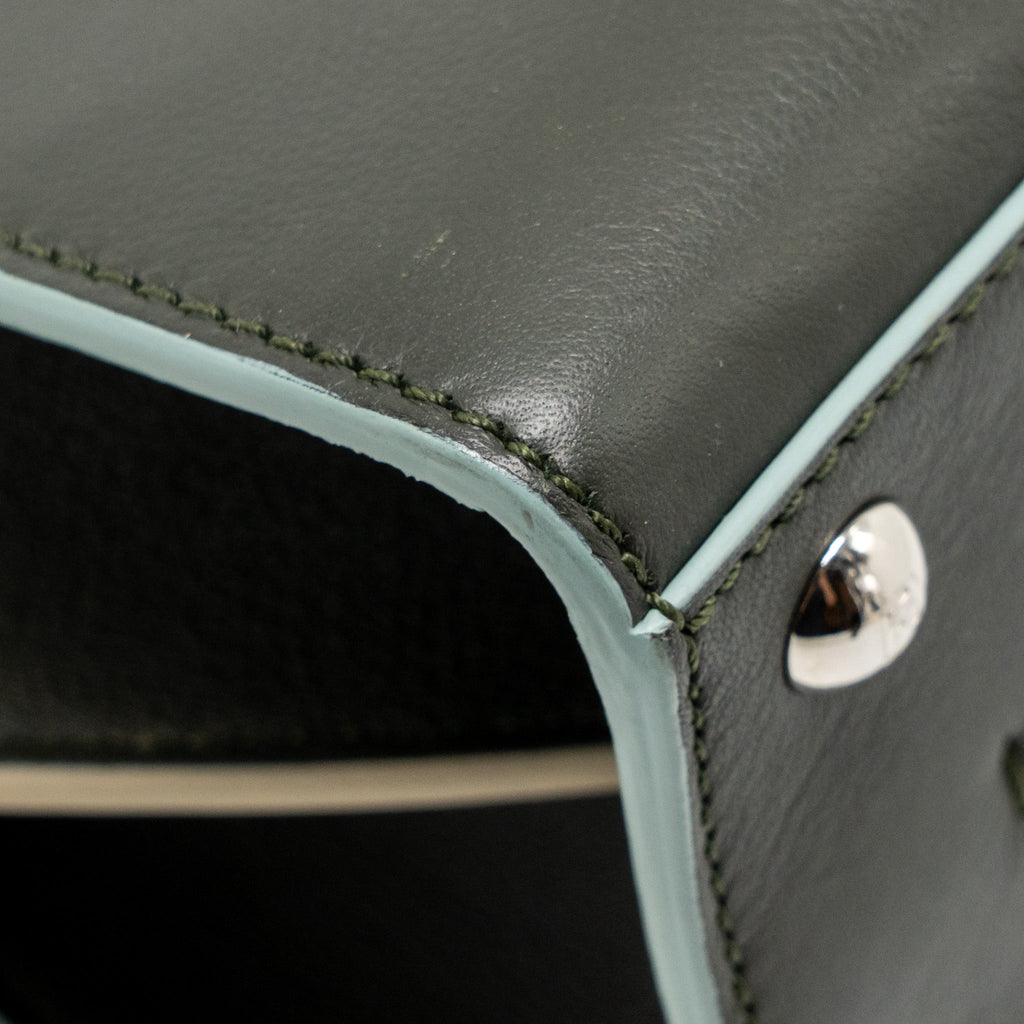 FENDI MINI 3JOURS TOTE BAG CALFSKIN DARK GREEN SHW