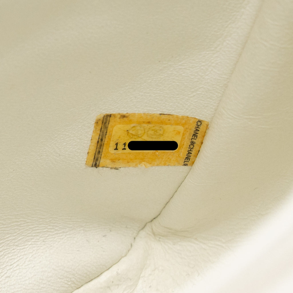 CHANEL JUMBO CLASSIC SINGLE FLAP BAG CAVIAR WHITE SHW